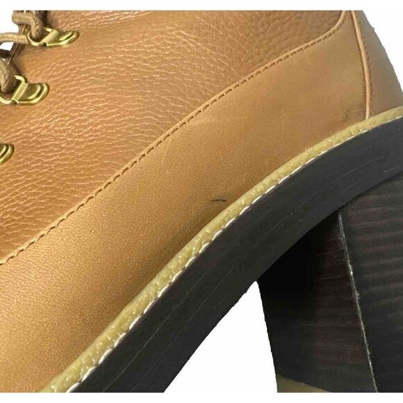 TORY BURCH  MILLER LUG SOLE BOOTIE 95MM in TOASTED CARAMEL  AUTHENTIC!  NWT - Picture 9 of 10